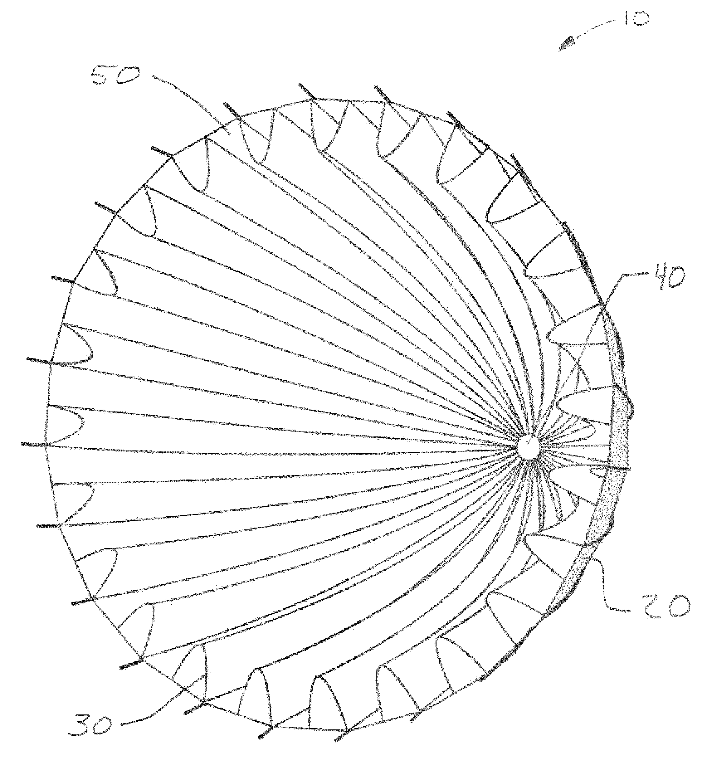 Collapsed parabola light reflecting umbrella apparatus