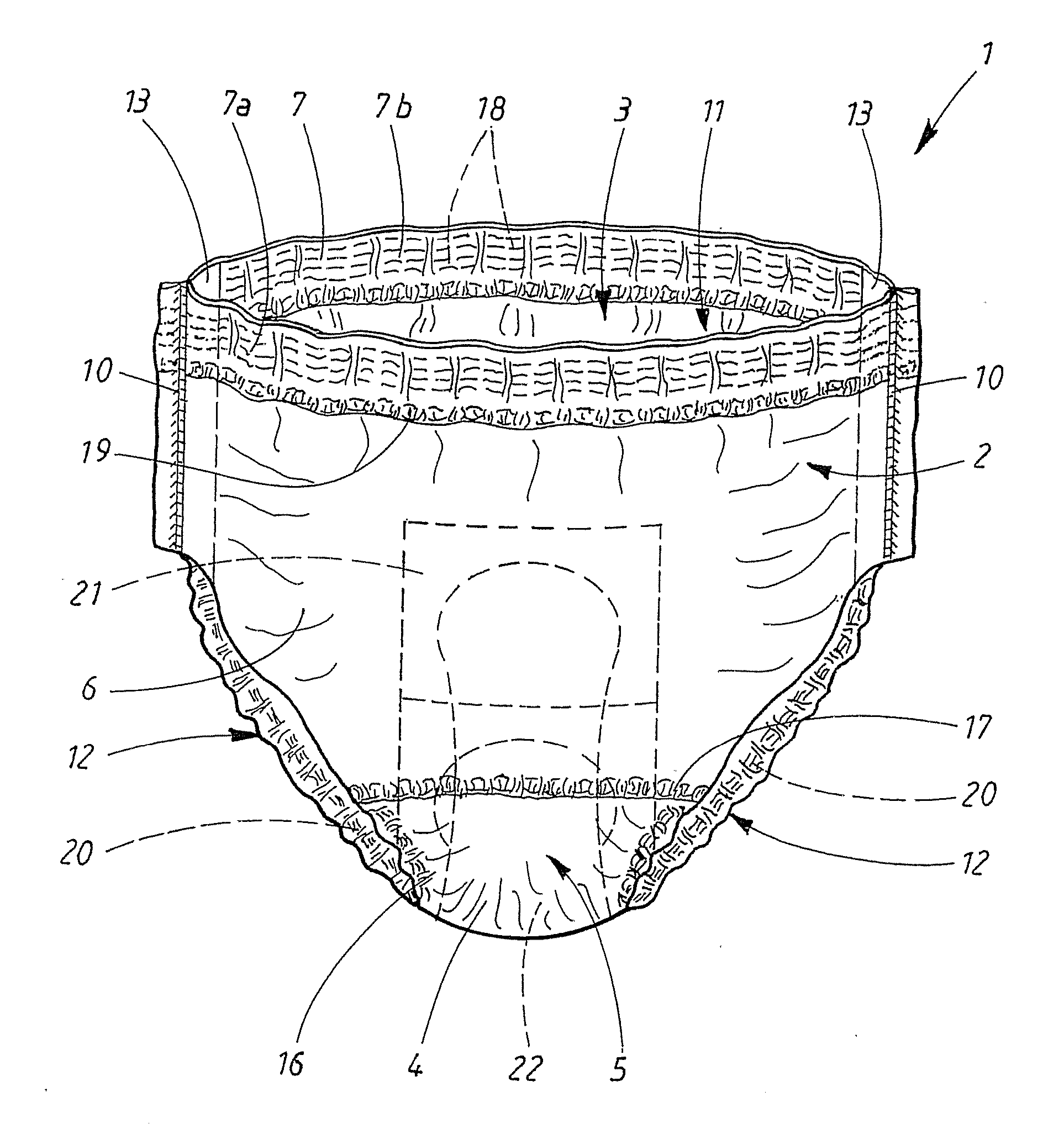 Pant-type absorbent article and a method for producing pant-type absorbent articles