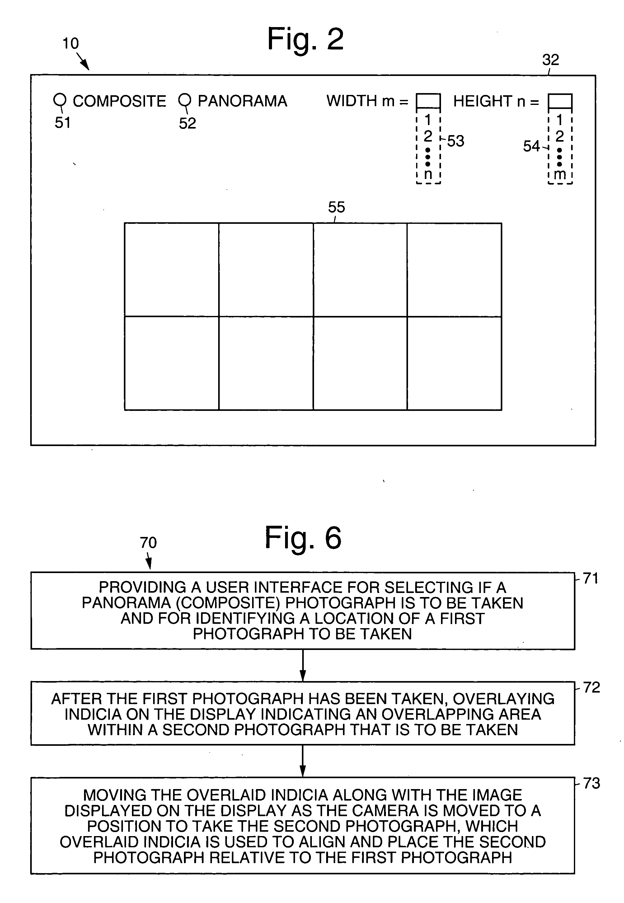 Digital camera and method for in creating still panoramas and composite photographs