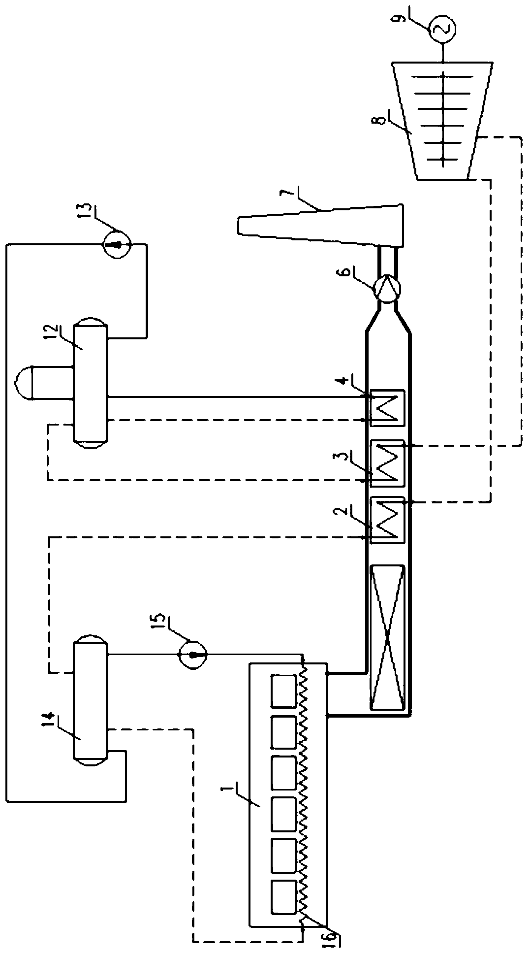 Power generation system using heating furnace waste heat integrally