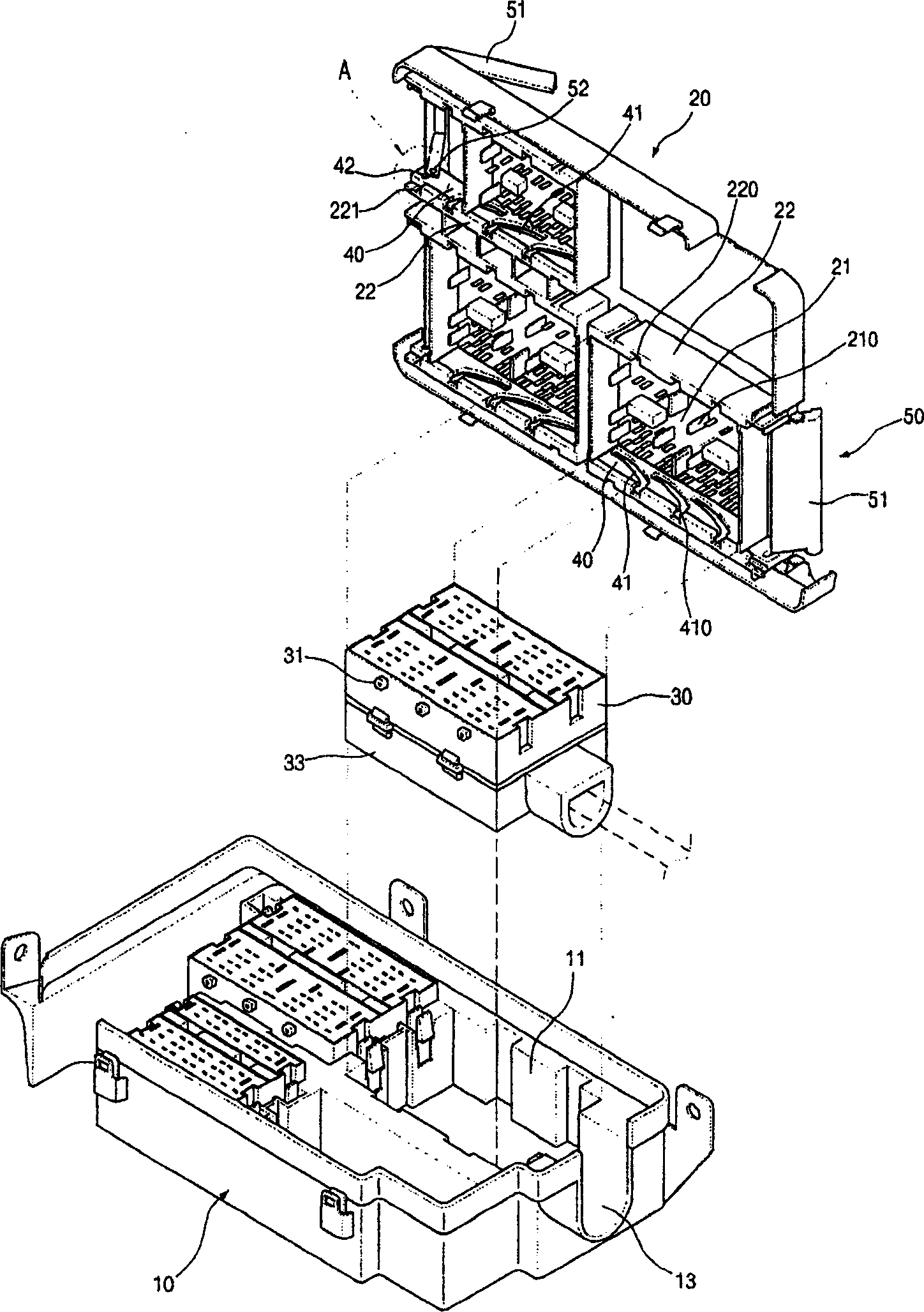 Junction box for vehicles and method for assembling the same