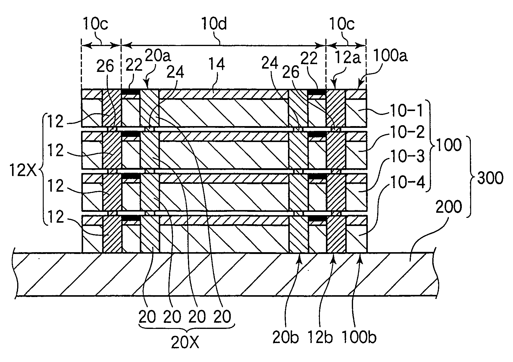 Semiconductor device, stacked structure, and manufacturing method