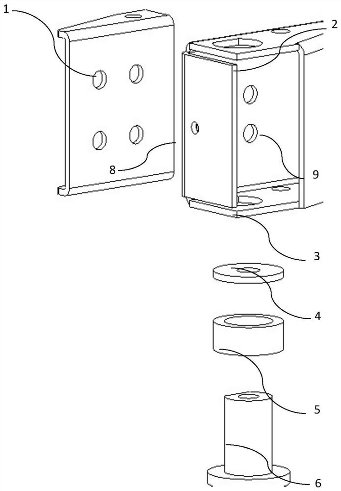 Bearing fastening structure and power control box using same