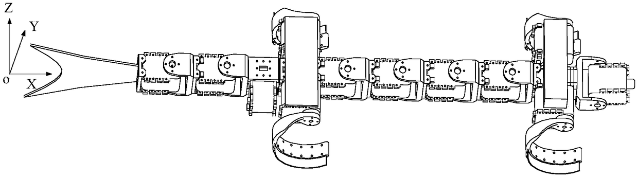 Dry adhesion and claw combined quadruped multiphibious robot and bionic motion method