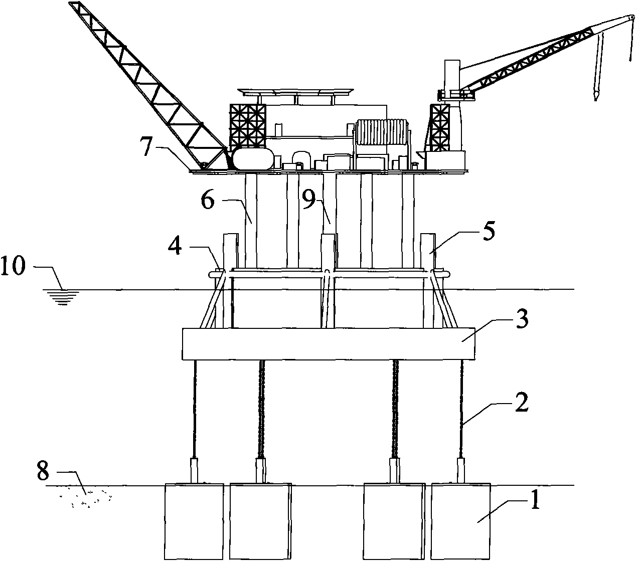 Novel floating production oil storage platform structure