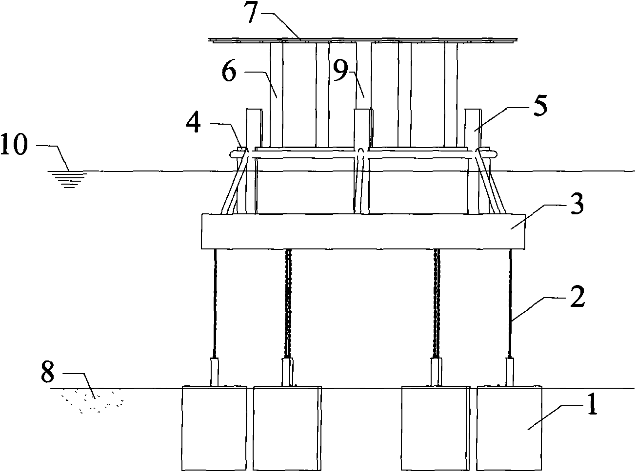 Novel floating production oil storage platform structure