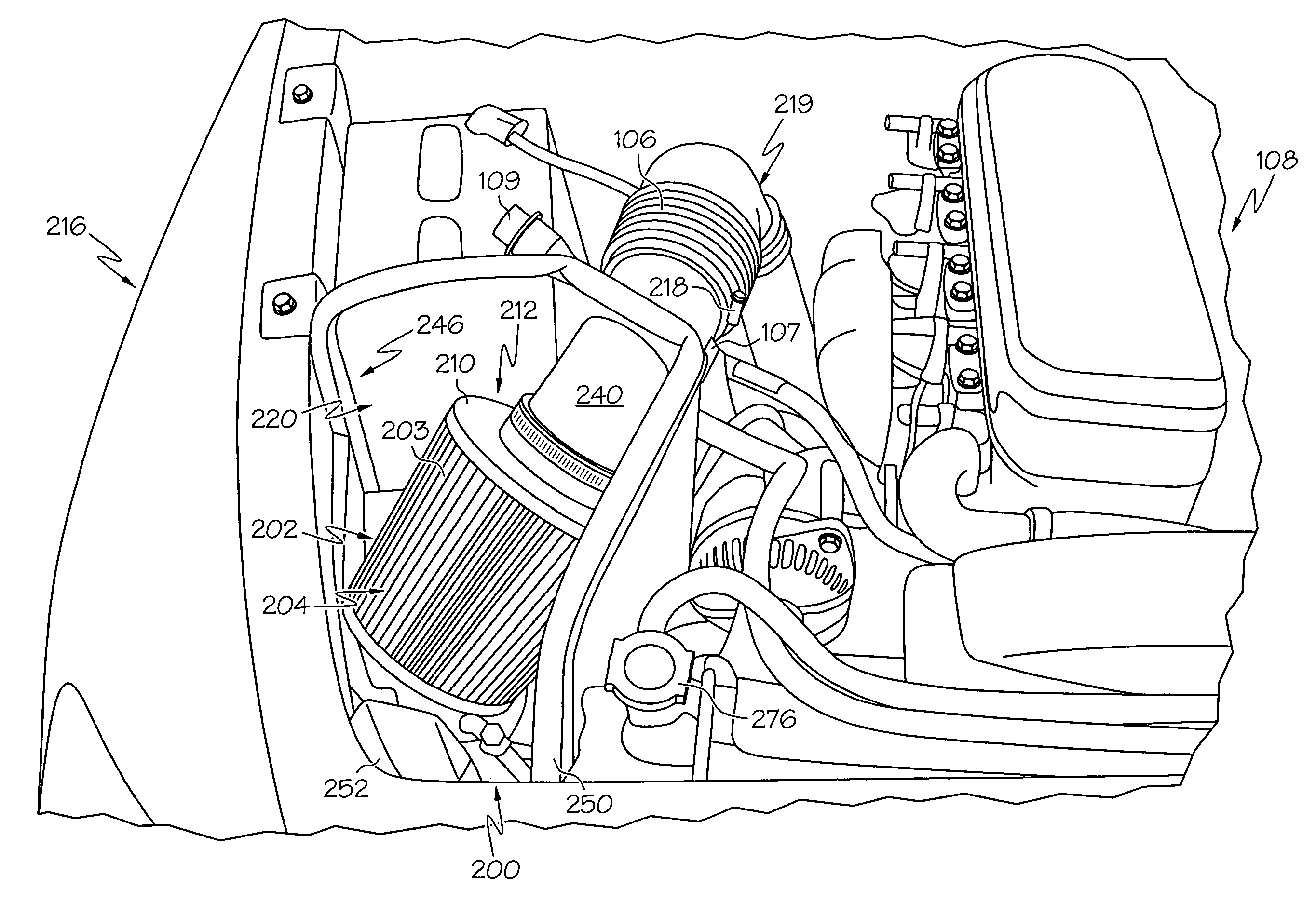 Heat shielded air intake system