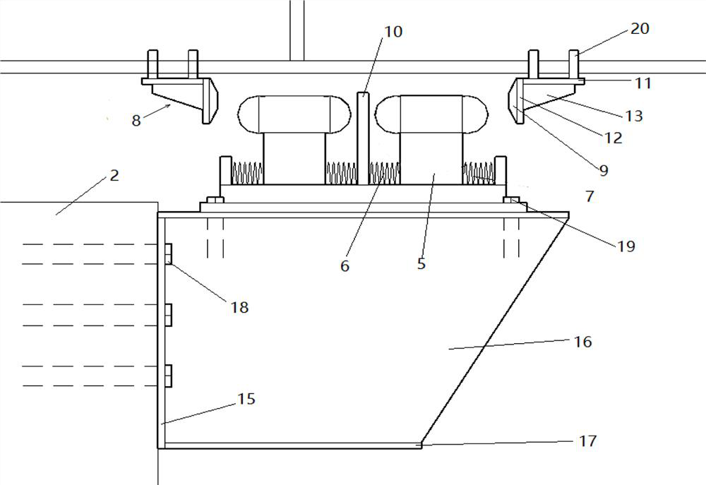 Collision sliding energy dissipation type bridge anti-seismic stop block structure with steel springs