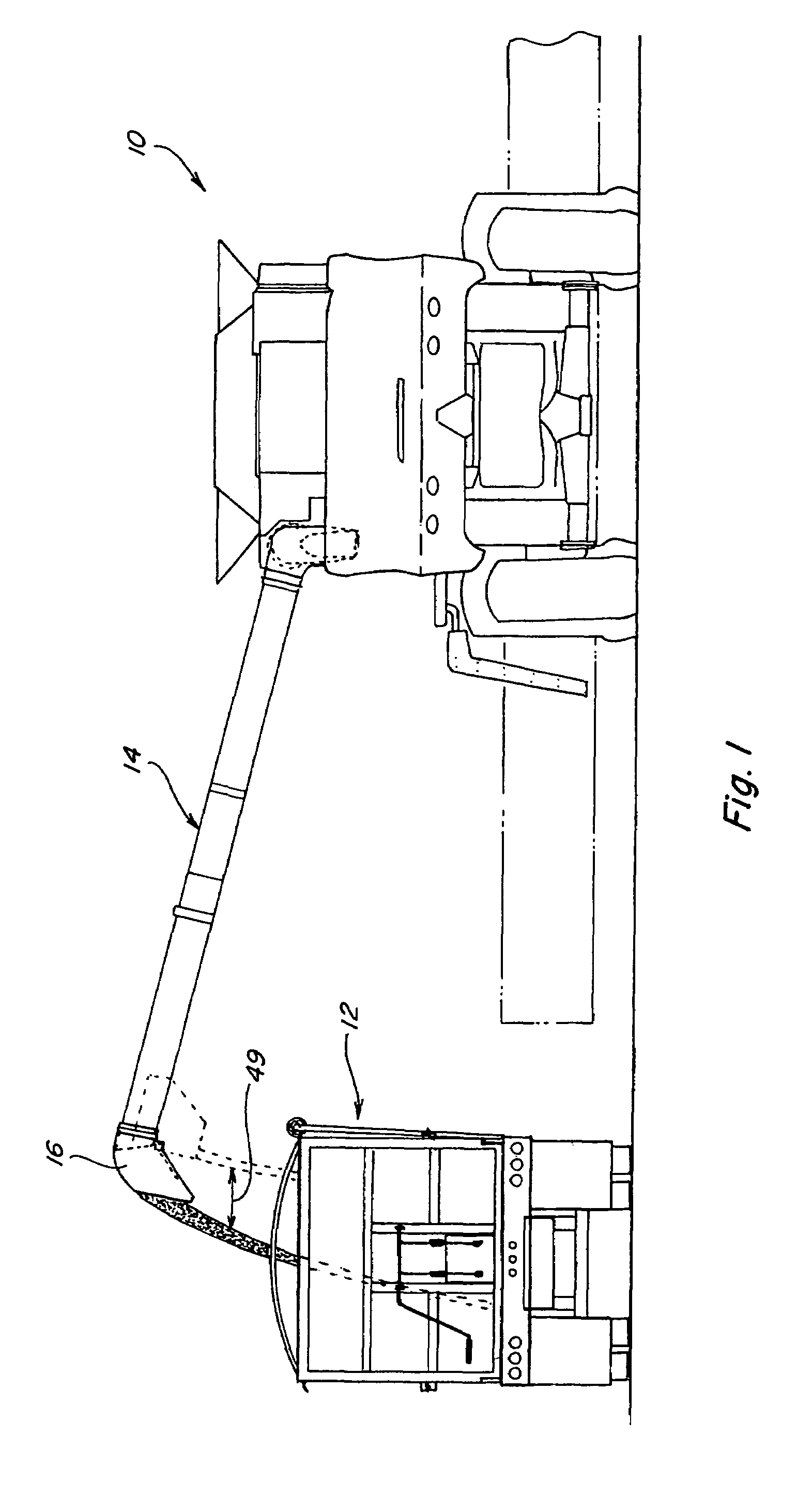 Positive operating combine unloader discharge door arrangement