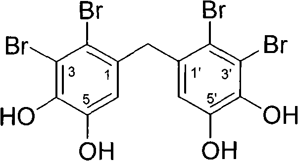 Chemical synthesis method of bromphenol PTP1B inhibitor