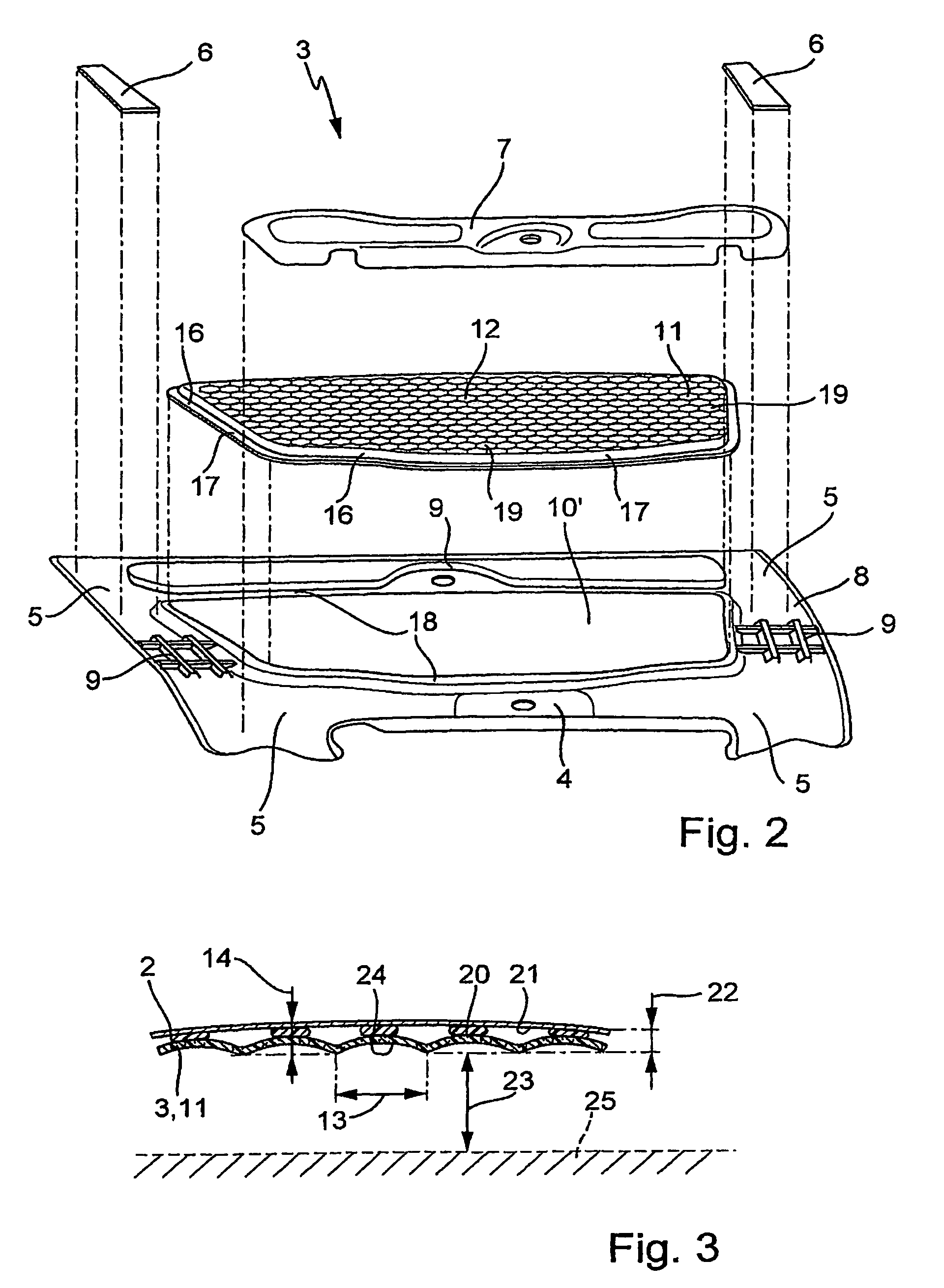 Engine hood comprising a protective device for pedestrians