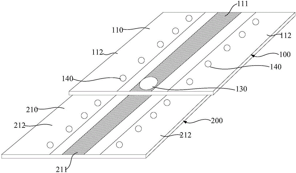 Radio frequency PCB connecting structure and connecting method