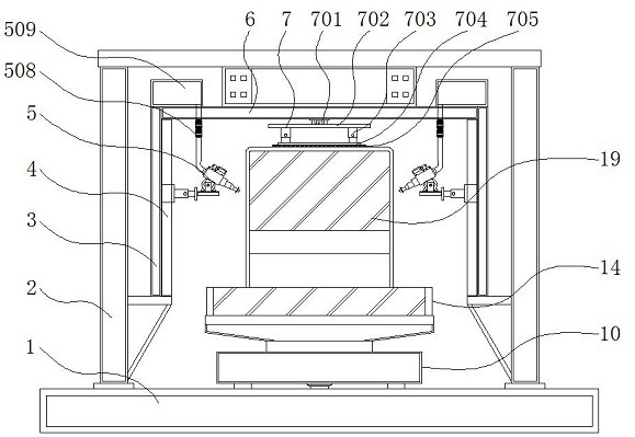 Convenient-to-clean computer case spraying device with positioning and locking functions