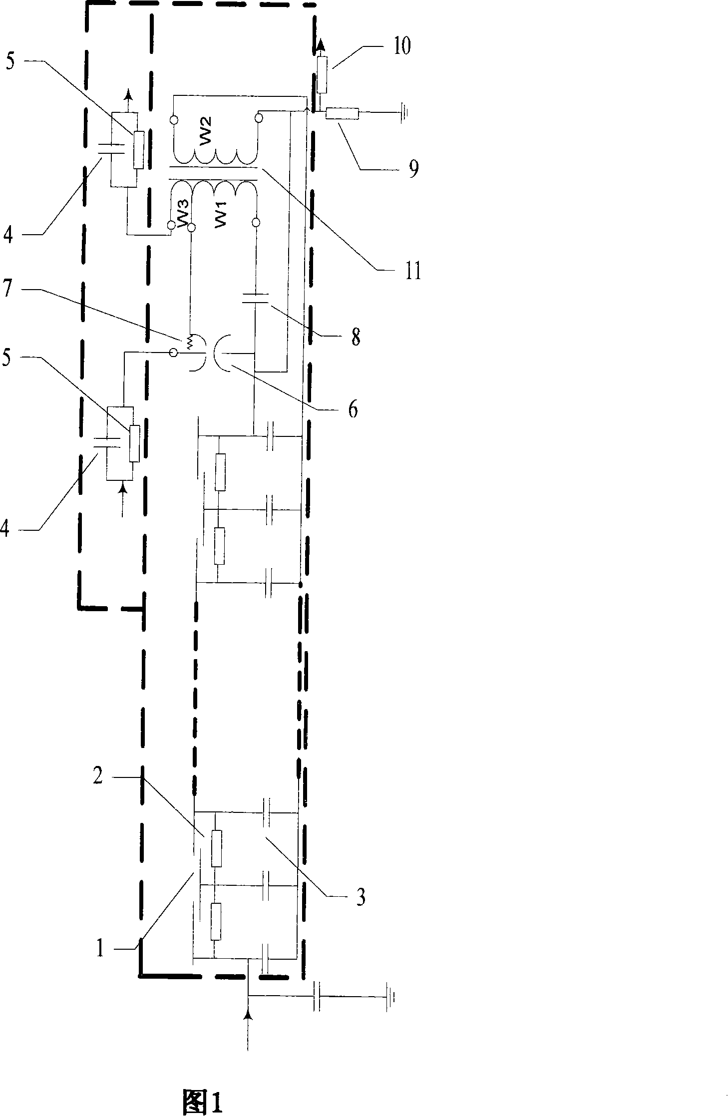 Multi-pole ignition device of impulse voltage generator