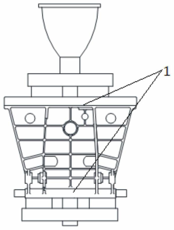 High-temperature alloy thin-walled workpiece tenon-and-mortise combined type pouring system and manufacturing method