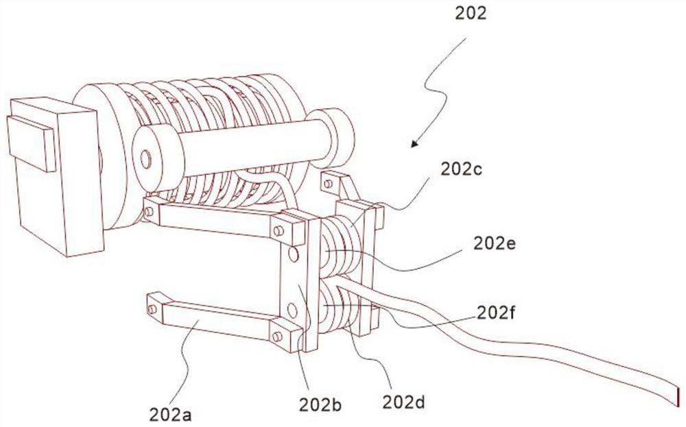 Automatic cable winding and unwinding device for mine