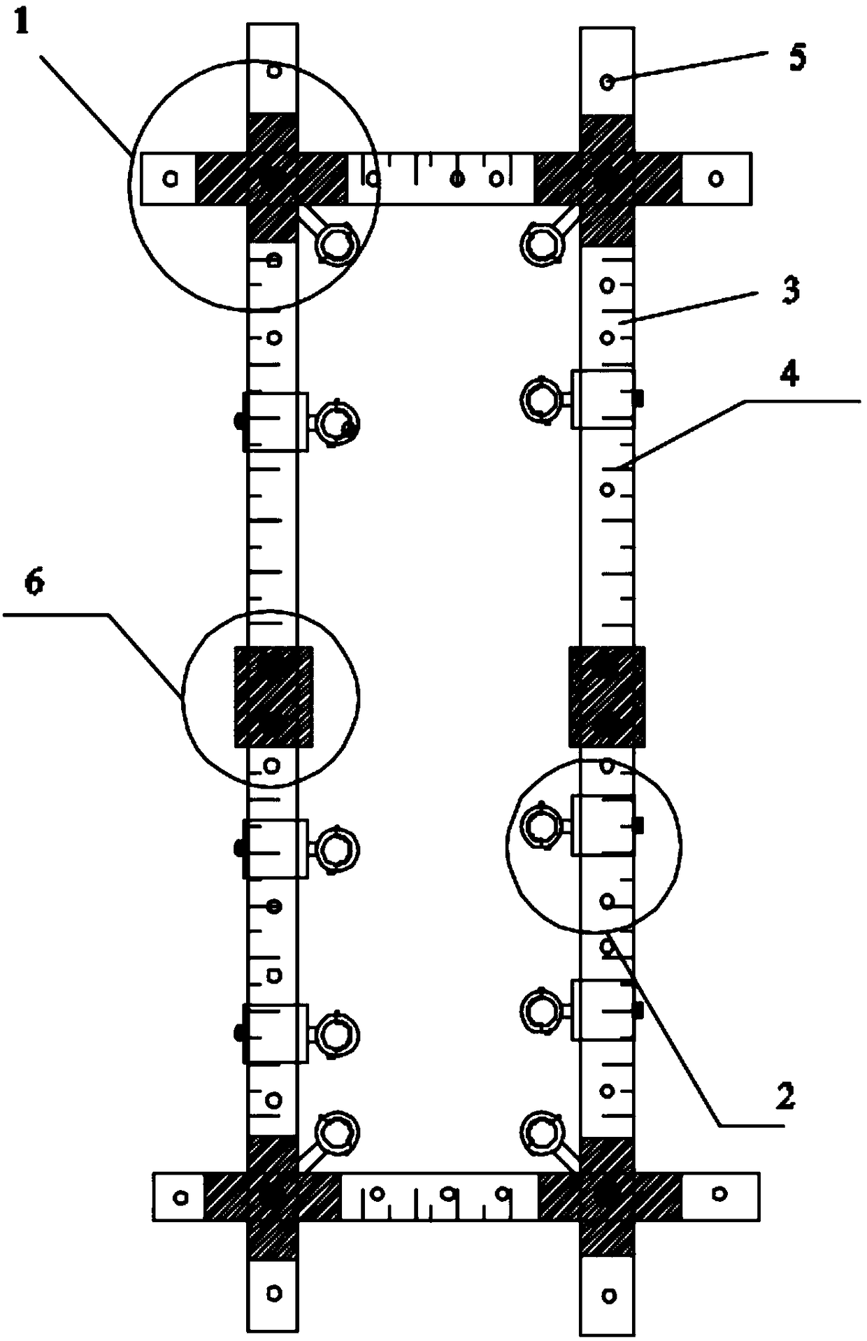 Temporary positioning device for steel bar framework