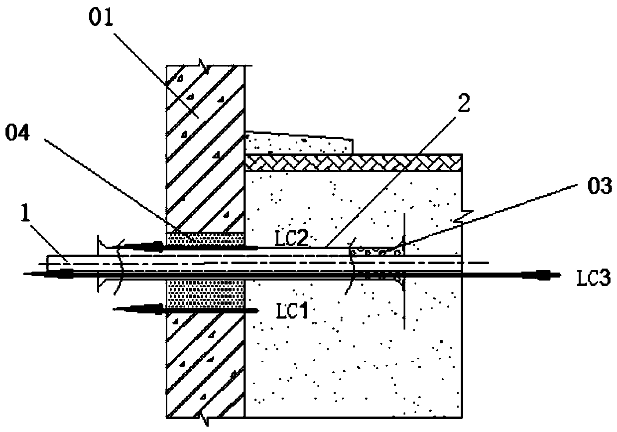 Flexible waterproof sealing structure for underground direct-buried cable or optical cable through-wall and construction method