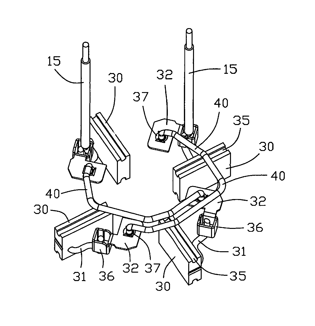 Brush gear of a motor