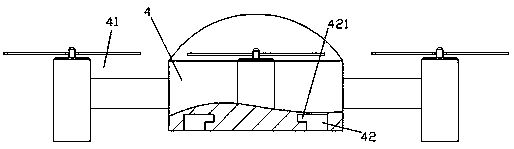 A spraying device for spraying pesticide drones