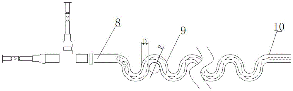 Degassing device used before high pressure hydrolysis of glycerol stearate