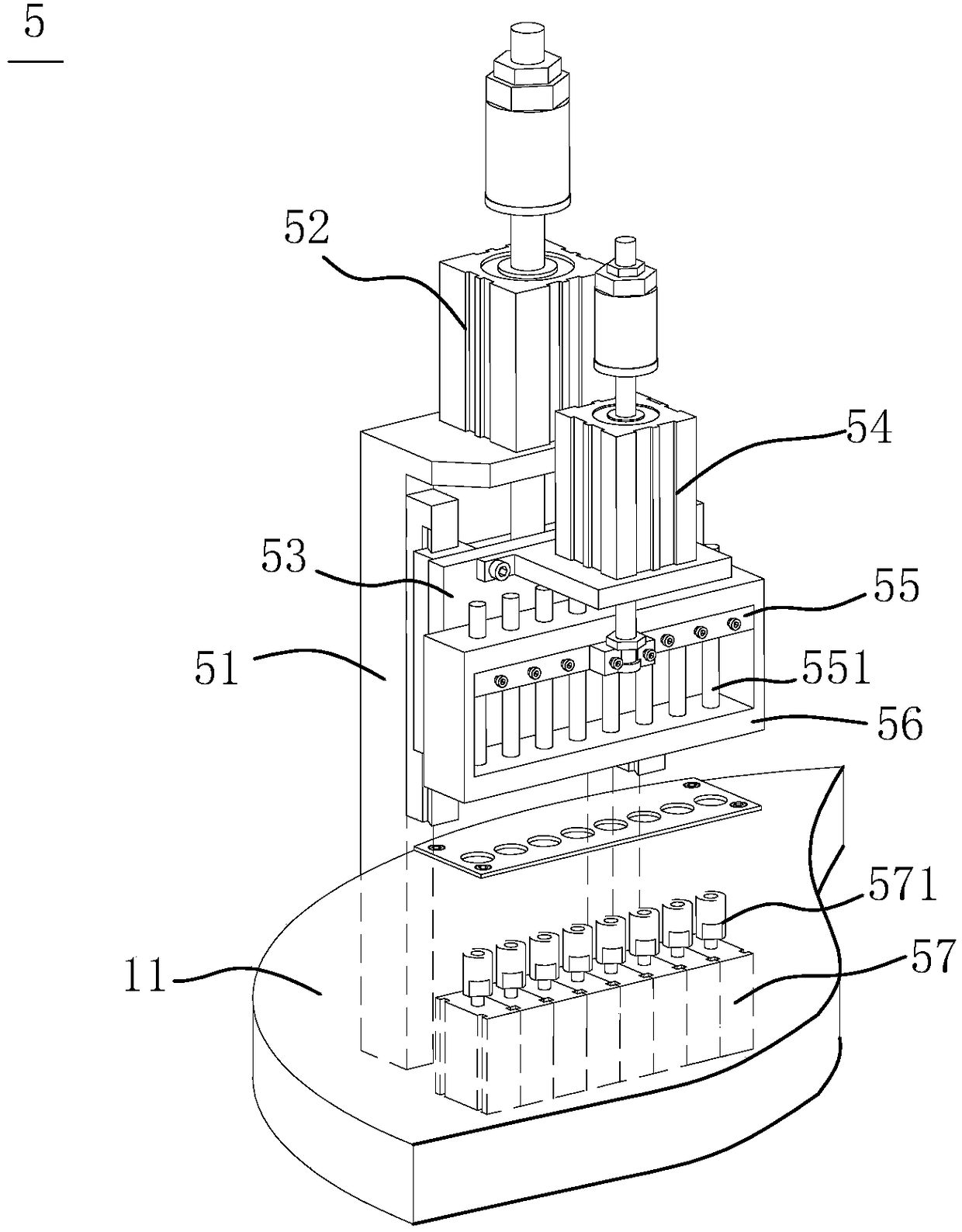 A lotion pump testing machine