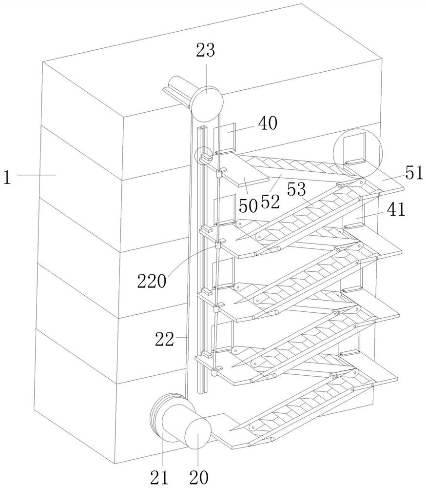 Escape stair for outer wall