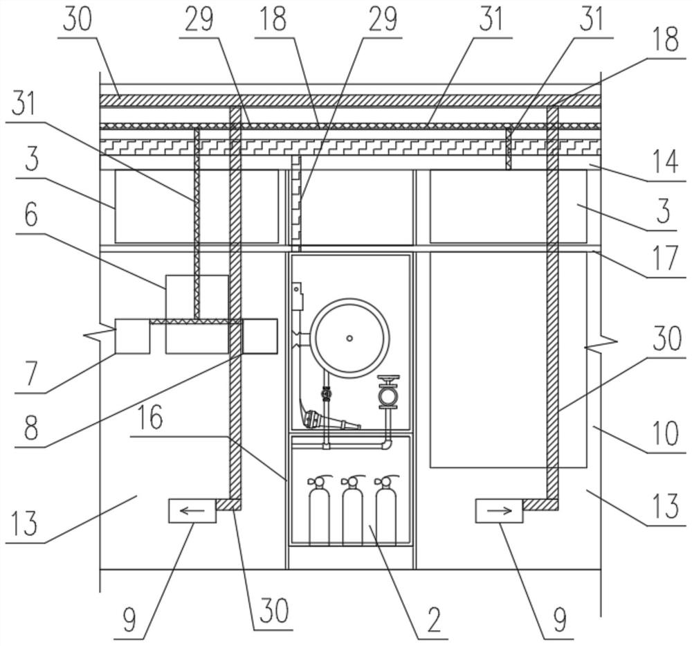 Rail transit composite type concealed fire hydrant box device