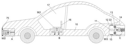 Damping device capable of protecting passengers and reducing vehicle rear-end collision impact force