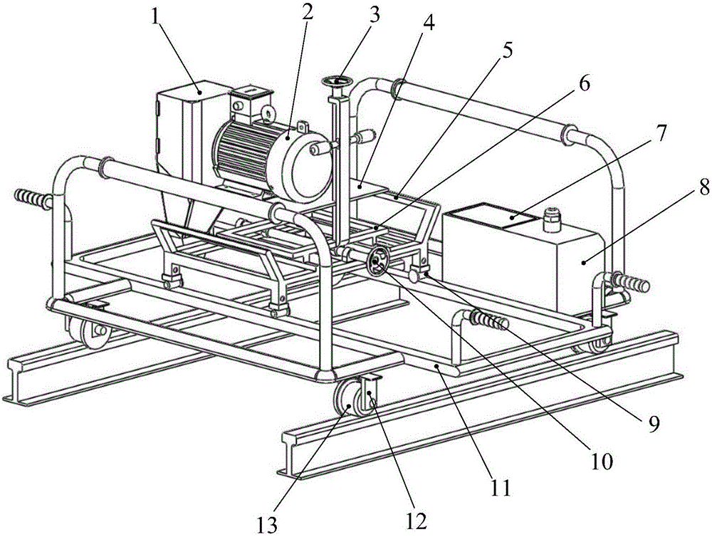 Rechargeable steel rail turnout belt sanding machine