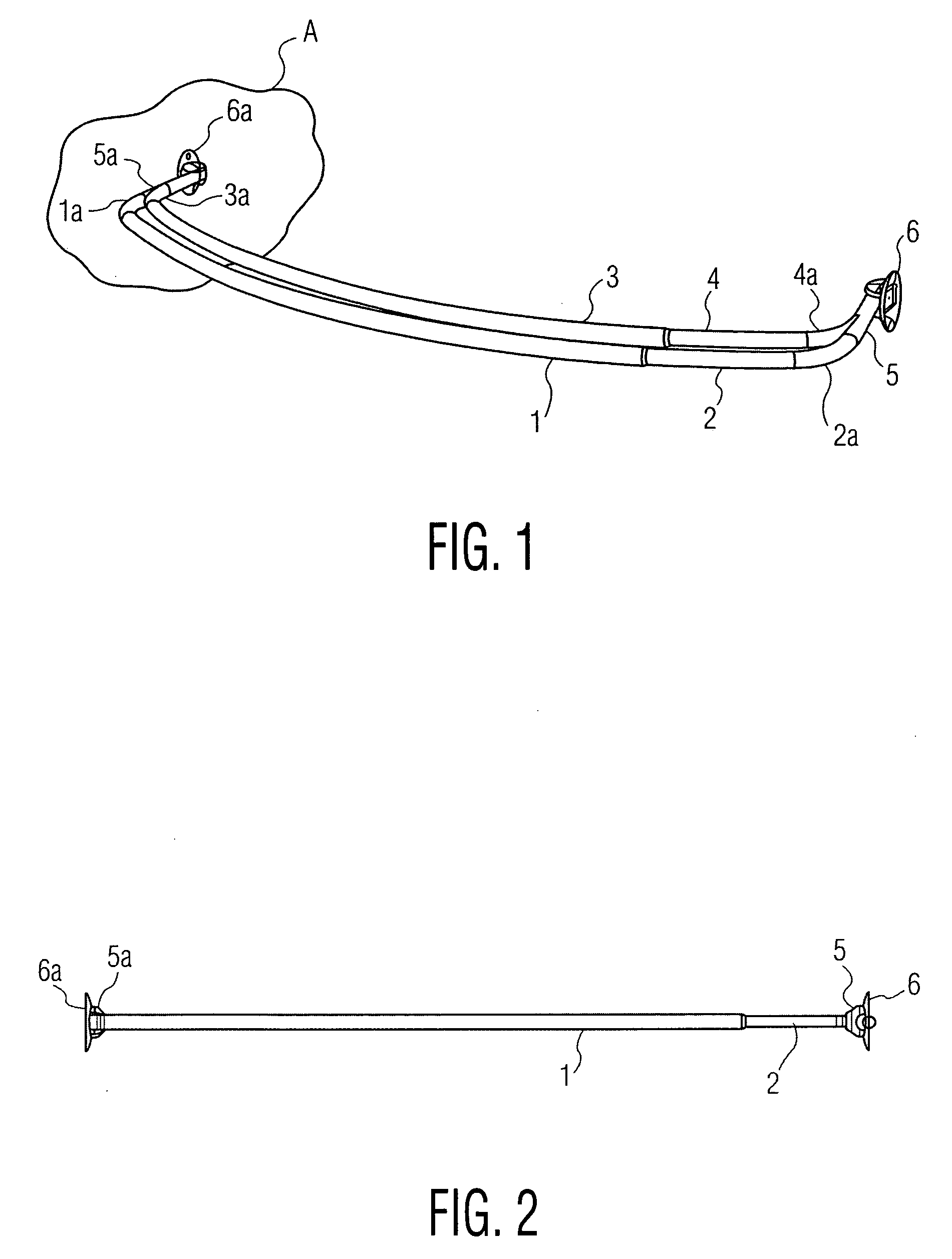 Adjustable curved double curtain rod shower assembly