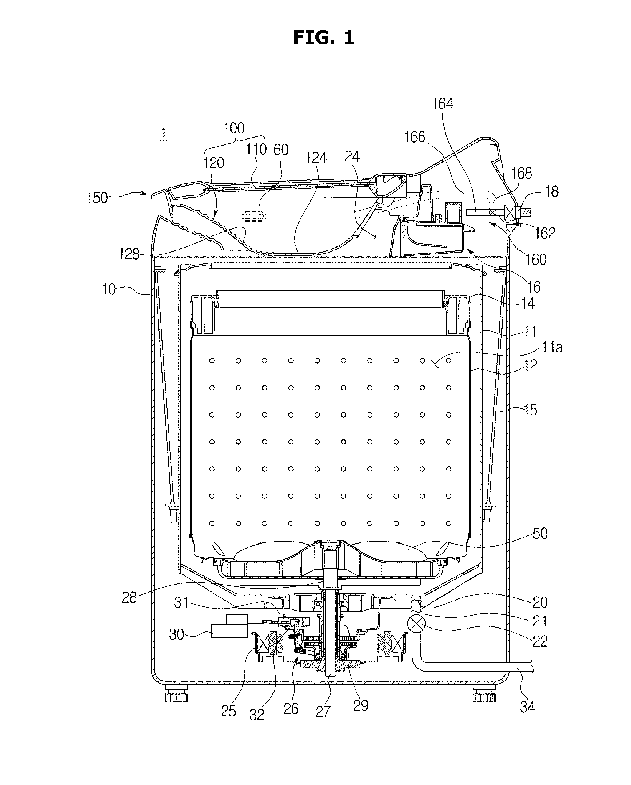 Washing machine having a manual washing unit