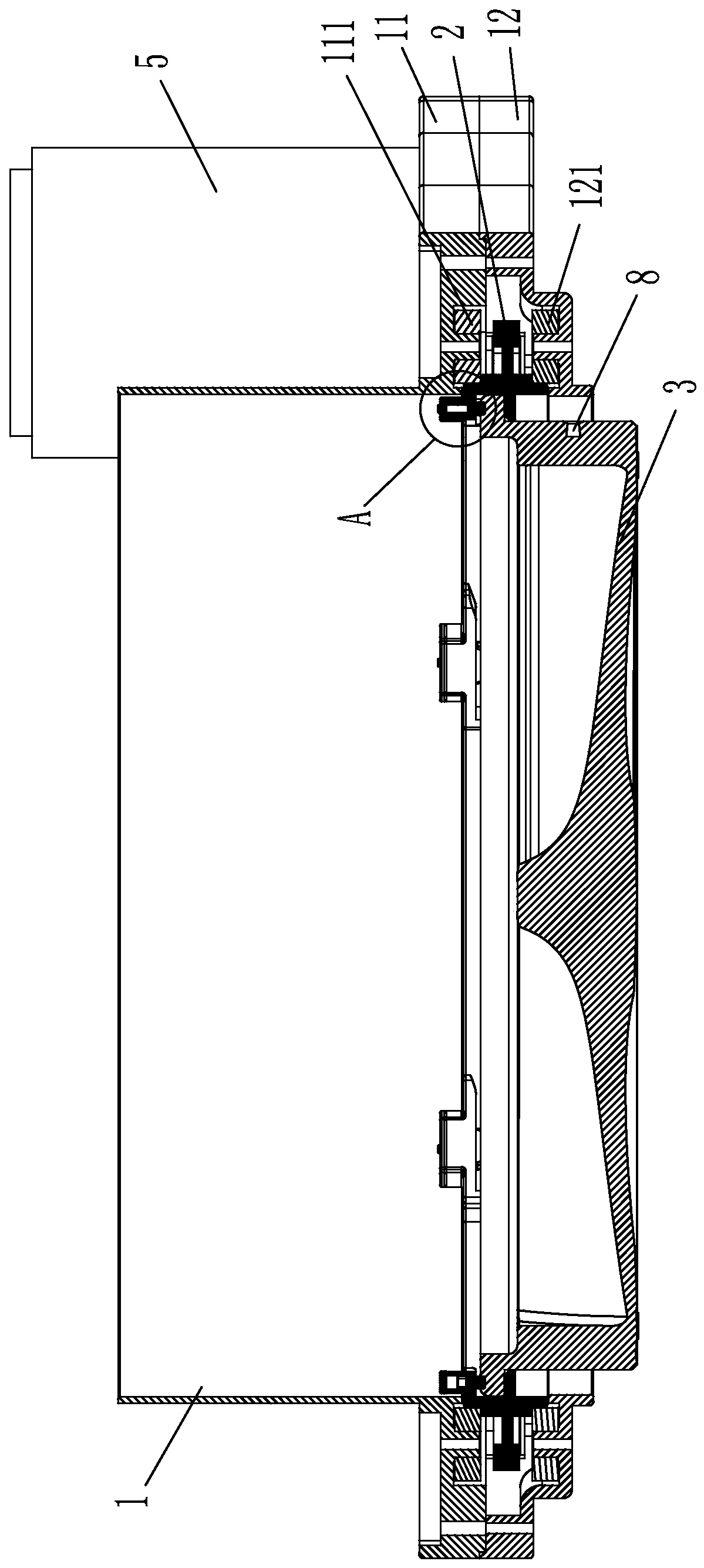 A scraper driving device for a household intelligent automatic pancake machine