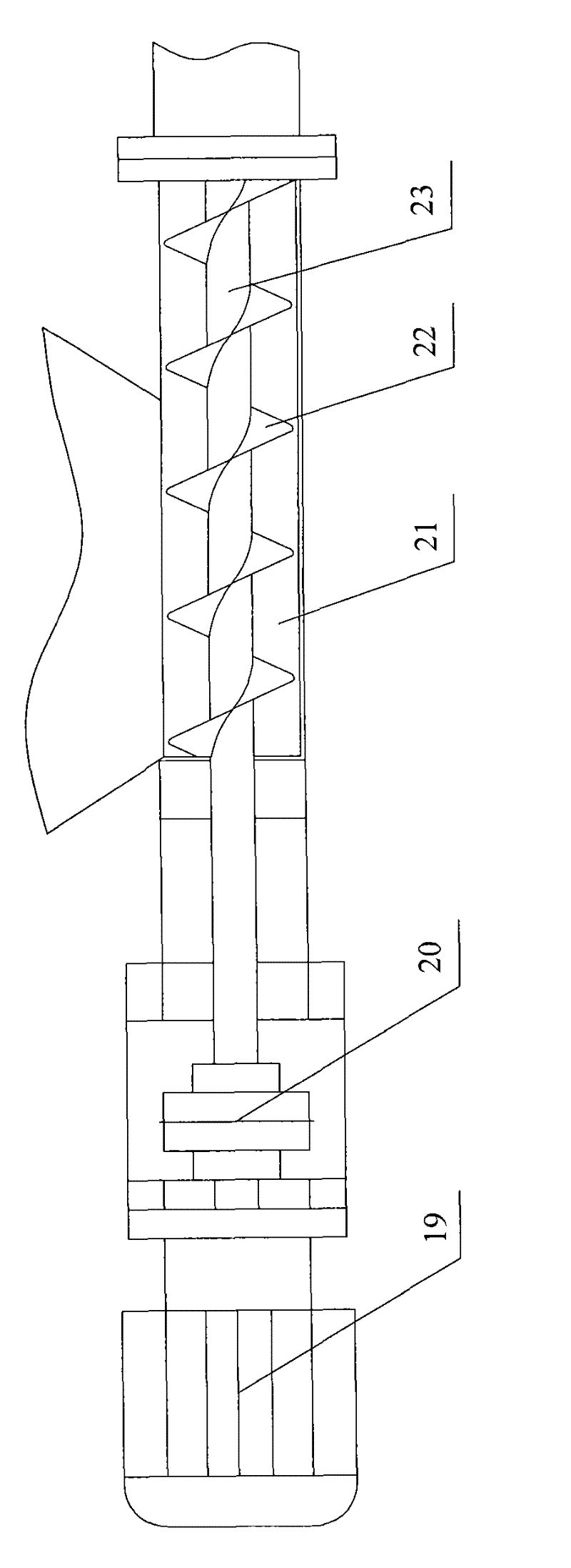 Stirring conveying device for polystyrene granule foaming cement composite material