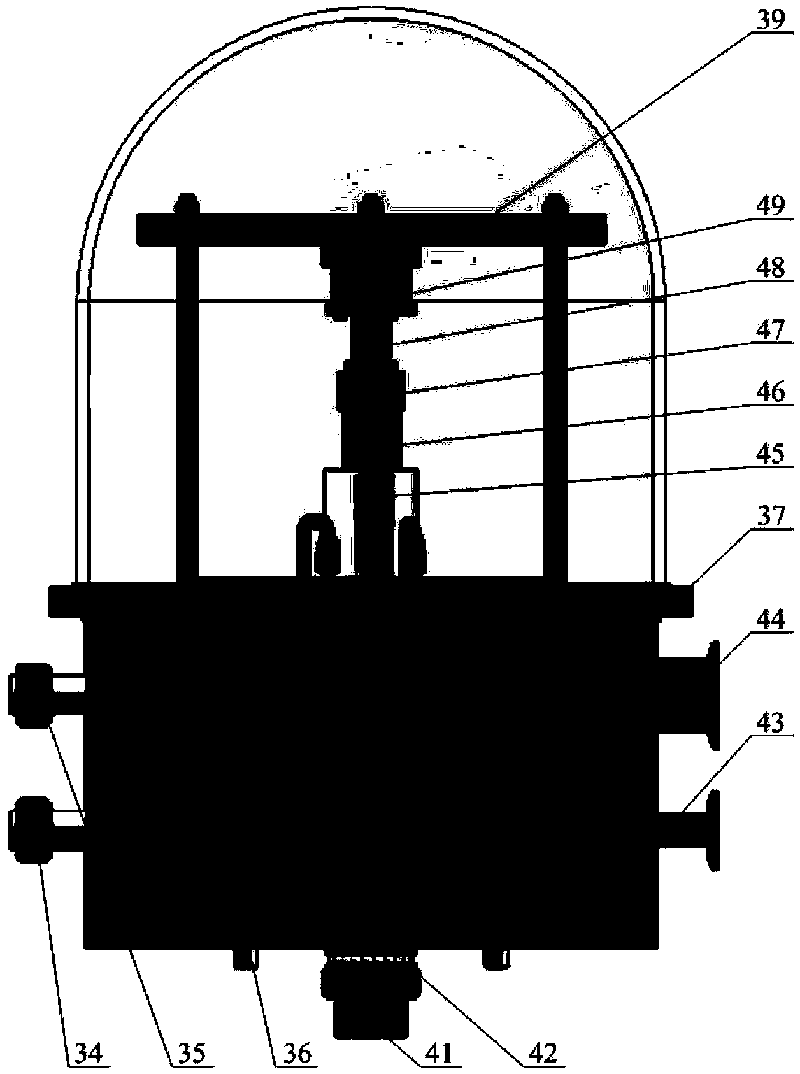 Contact thermal resistance measuring device capable of adjusting loading force and temperature within wide range