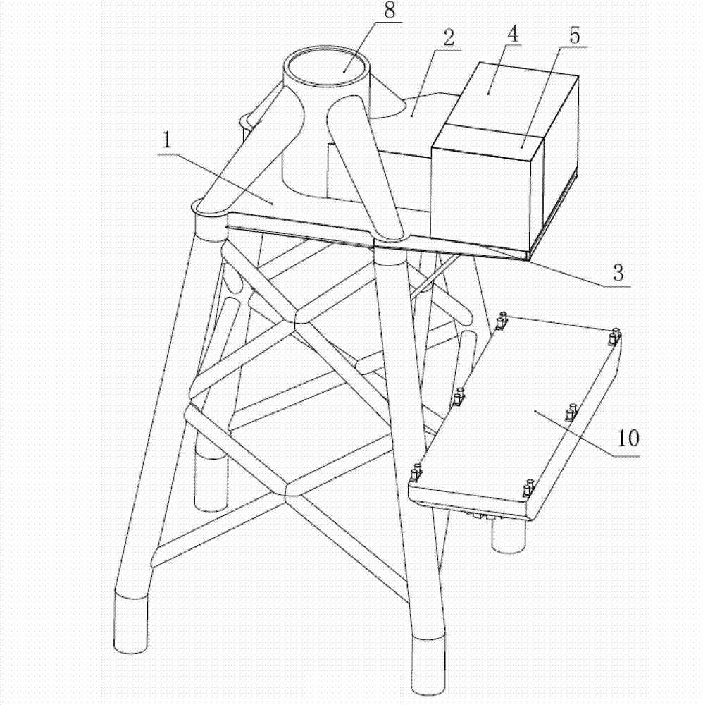 Arranging and maintaining scheme for electrical equipment on foundation platform of offshore wind turbine jacket