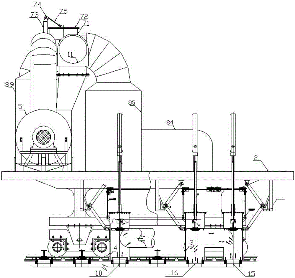 Multi-purpose vehicle with external suction gas guide and smoke recovery, combustion smoke elimination and dust removal