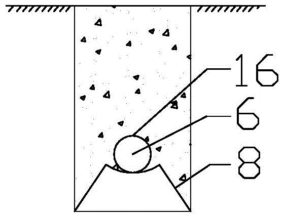 Foundation pit piled anchor dado concrete anchor cable top beam structure and construction method thereof