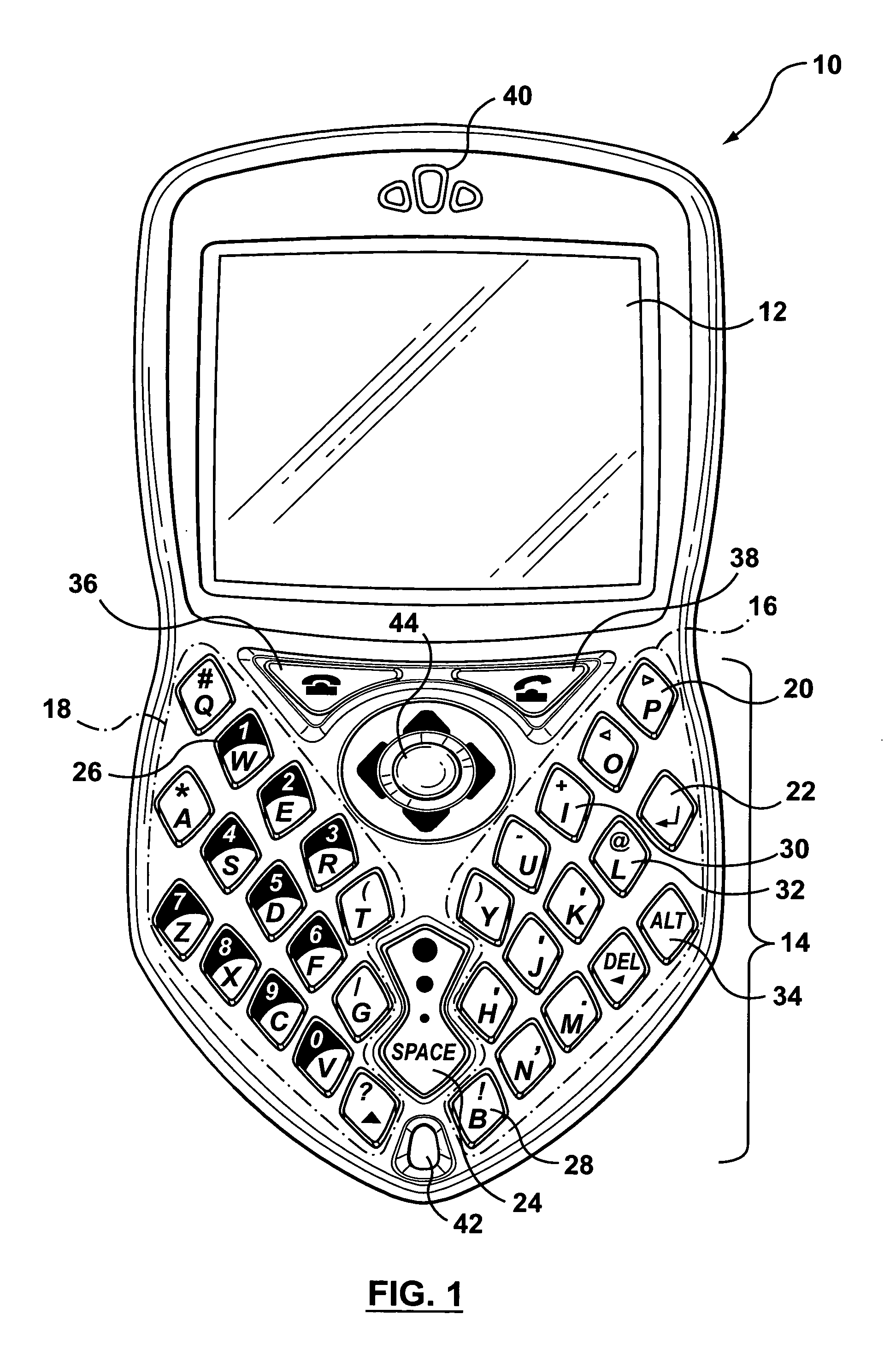 Keyboard arrangement for handheld electronic devices