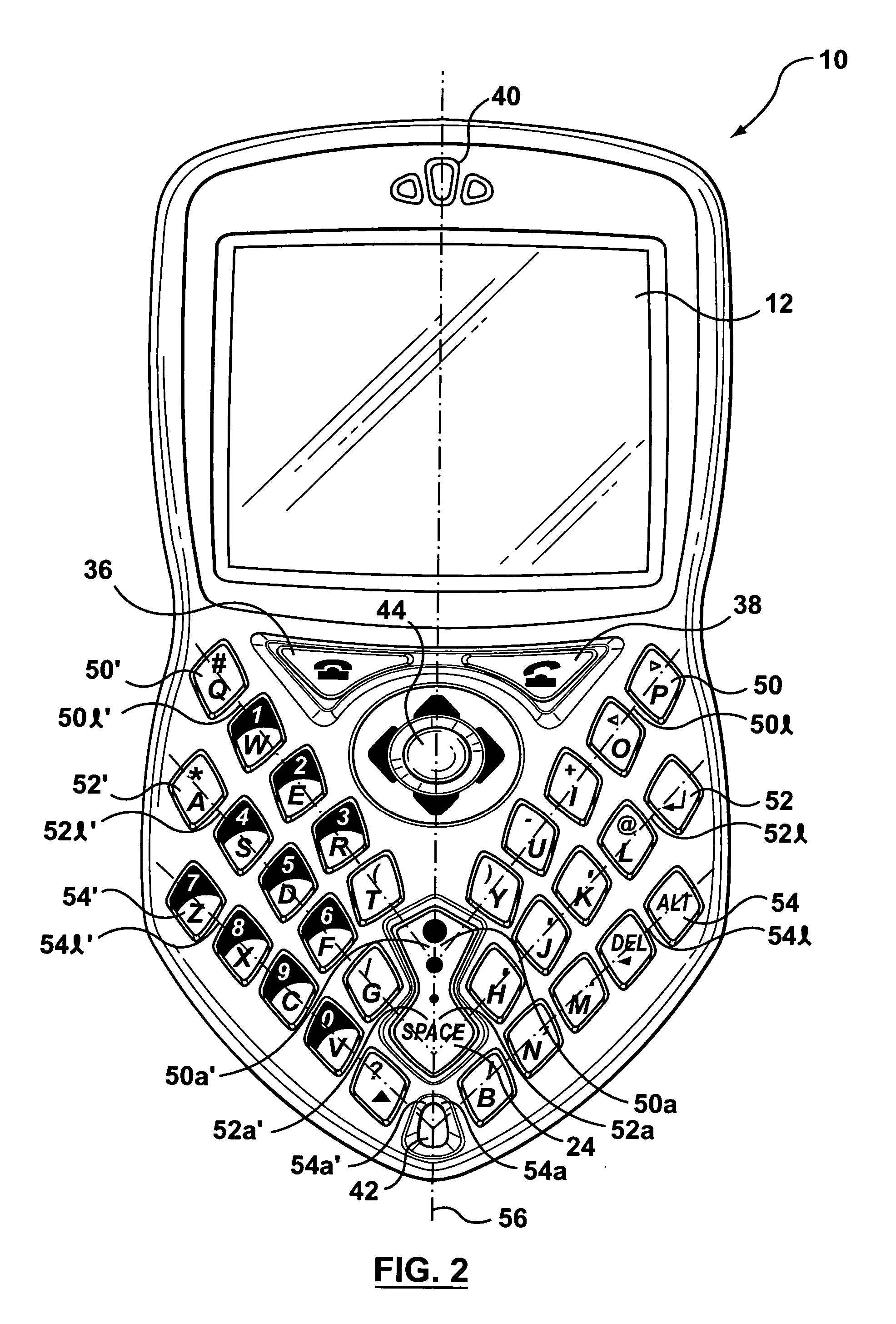 Keyboard arrangement for handheld electronic devices