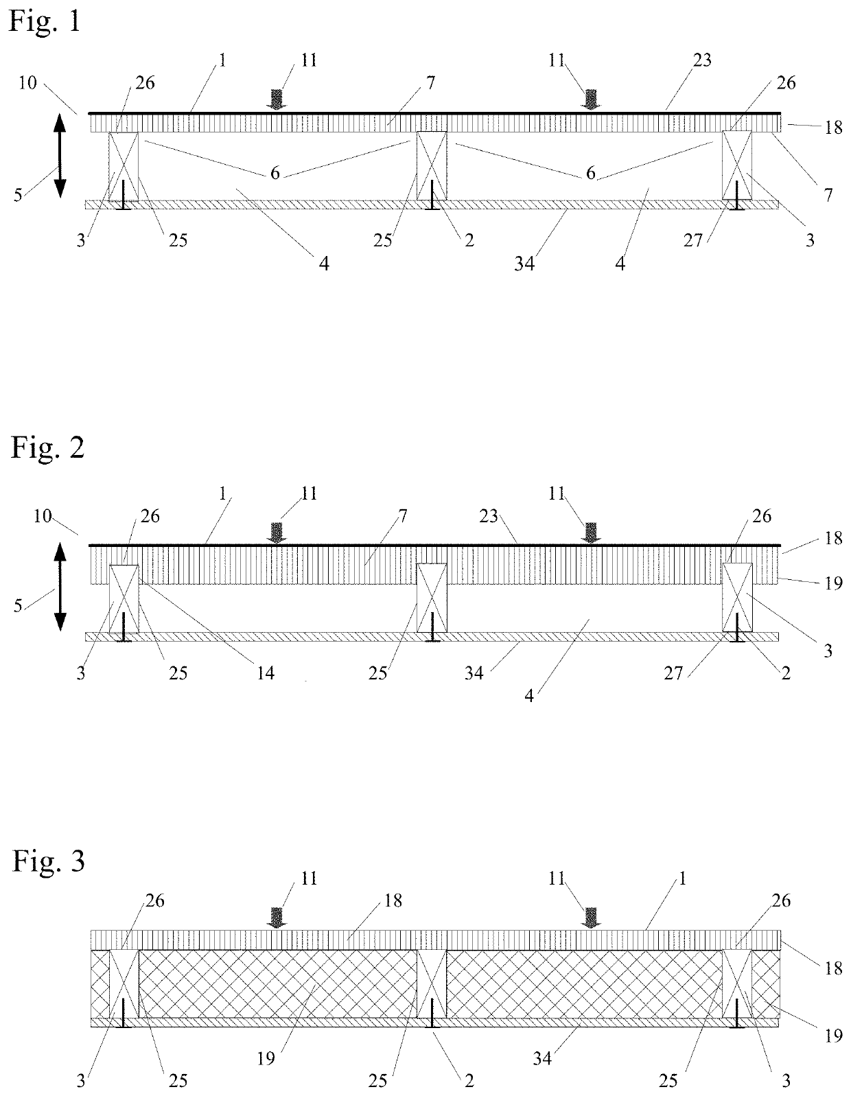 Foam backed panel with cantilever