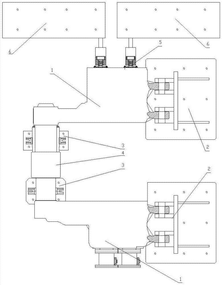 Double-motor cutting-part loading test device of roller-type coal mining machine