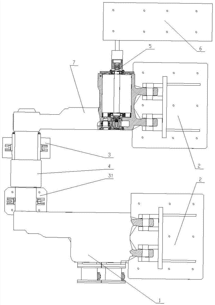 Double-motor cutting-part loading test device of roller-type coal mining machine