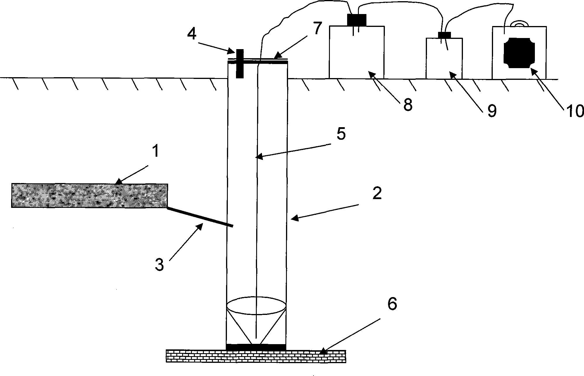 Gravity flow type farmland underground leaching liquor collecting device