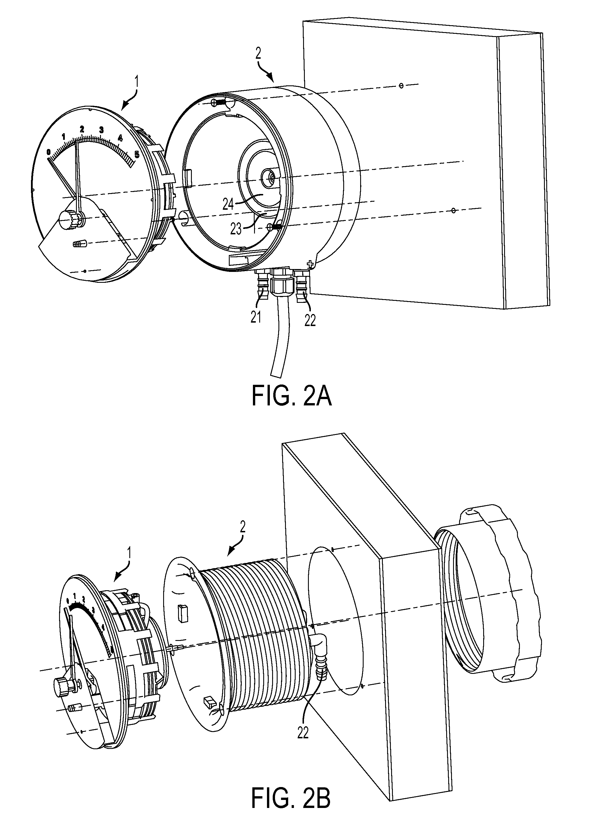 Pressure gauge with pressure gauge assembly and connecting assembly