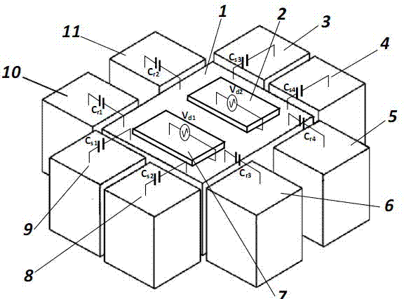 Piezoelectric driven capacitance detection micro-solid modal gyroscope