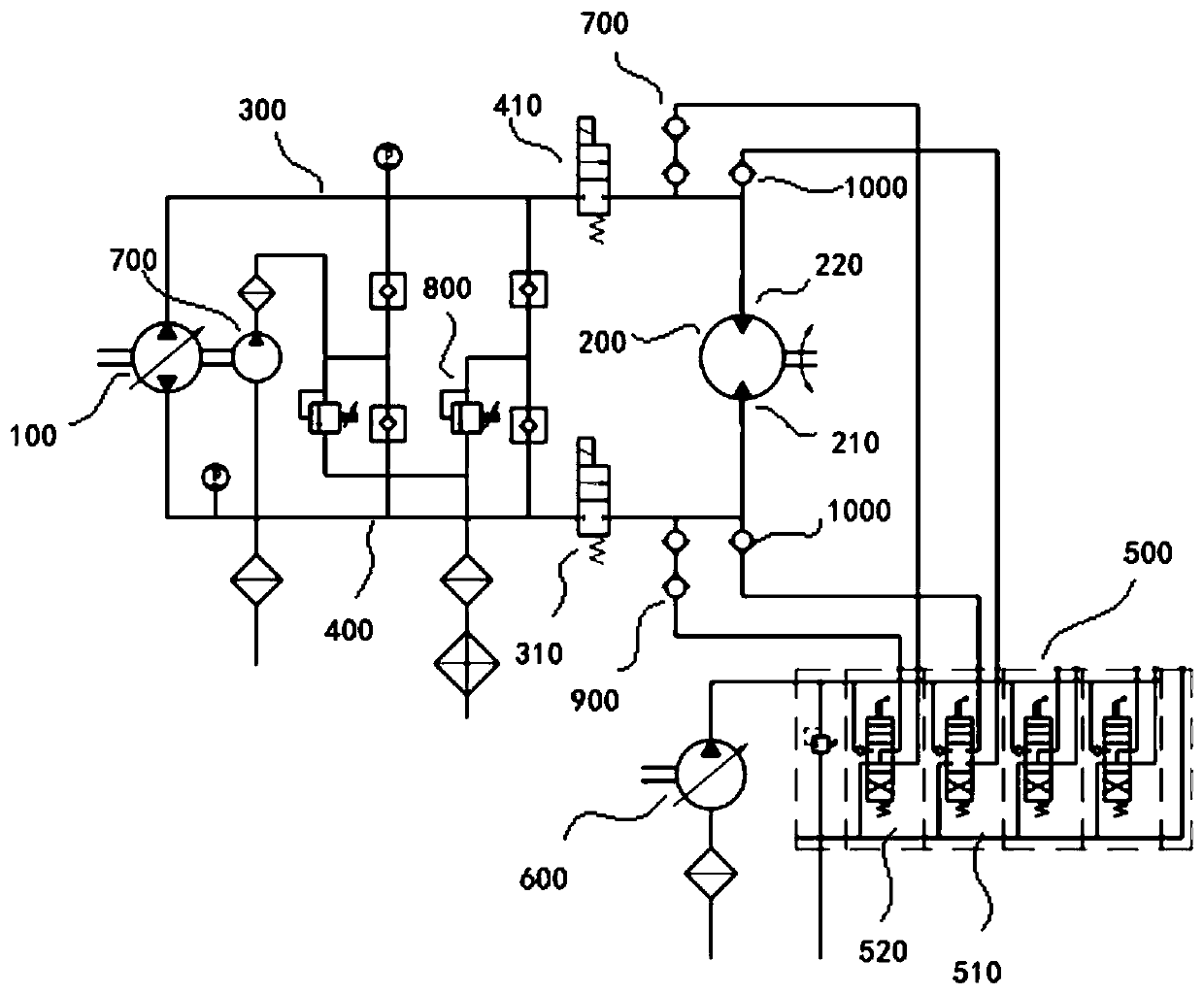 Hydraulic system of walking type pile driver