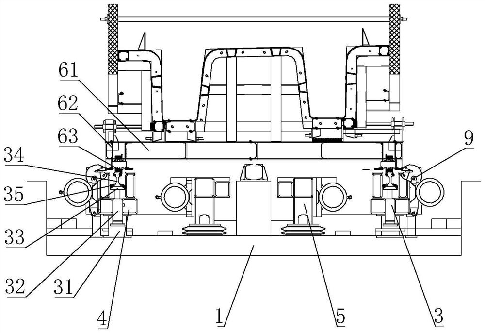 Large prefabricated part integral vibration table without manual vibration