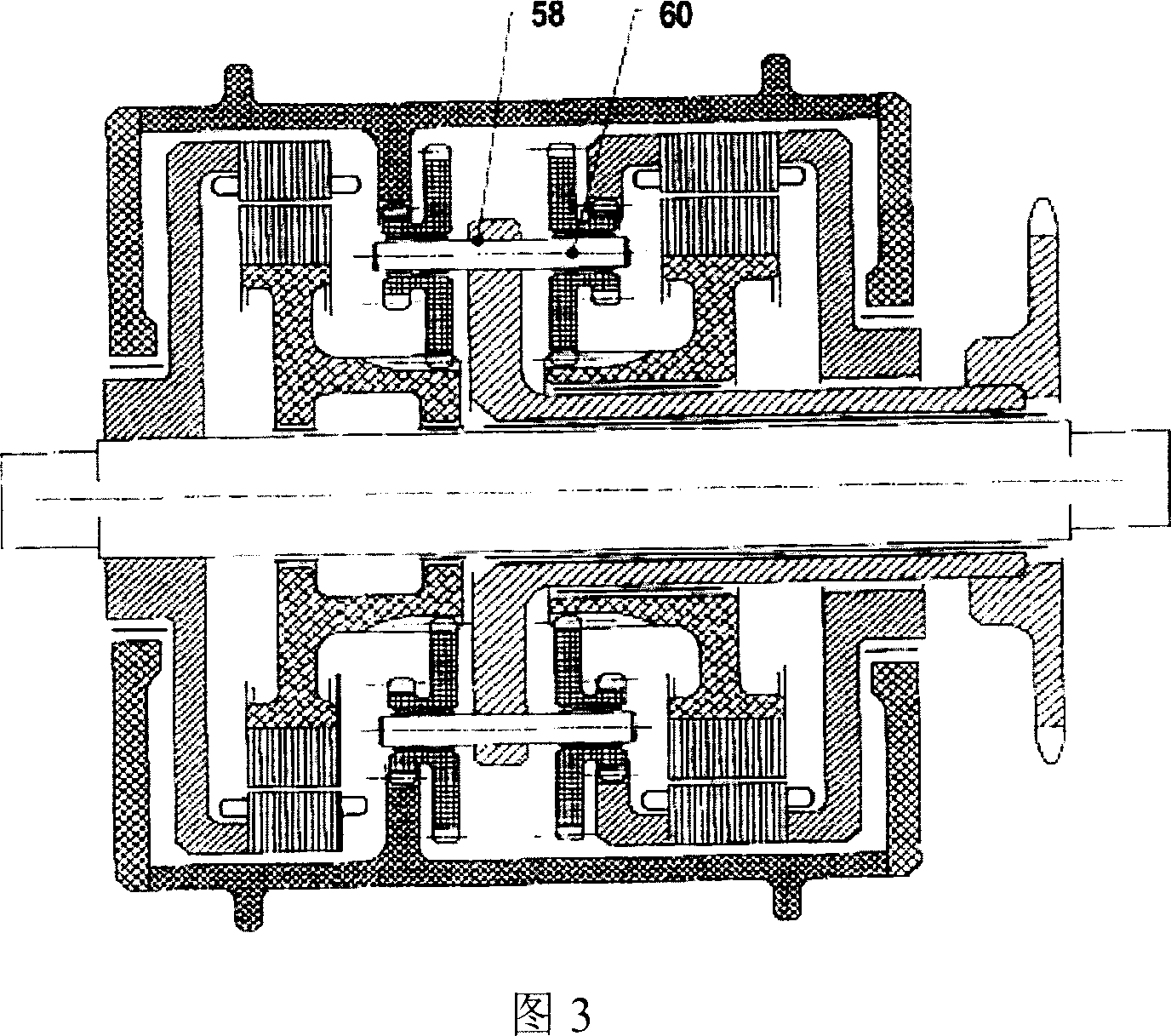 Hub incorporating a variable ratio transmission system