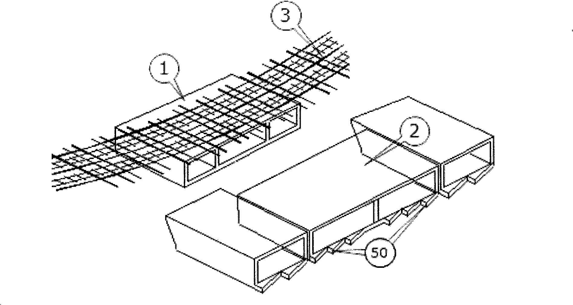 Construction method for replacing old frame bridge by new frame bridge in existing railway lines